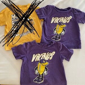 NFL Kids Vikings T-Shirt Trio - Gold and Purple